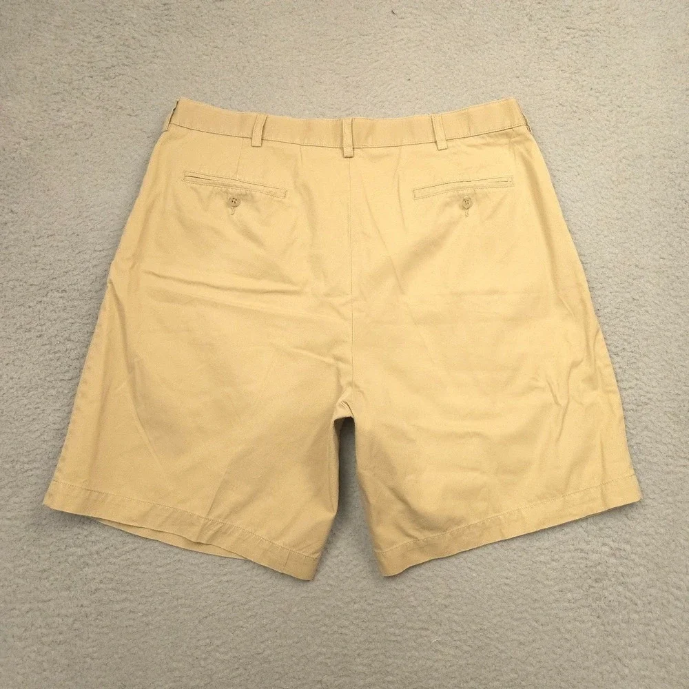 Polo by Ralph Lauren Tyler Shorts Mens 38 Khaki Pleated Chino 100% Cotton